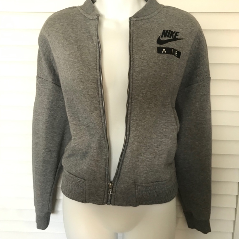 Nike air zip up grey sweatshirt